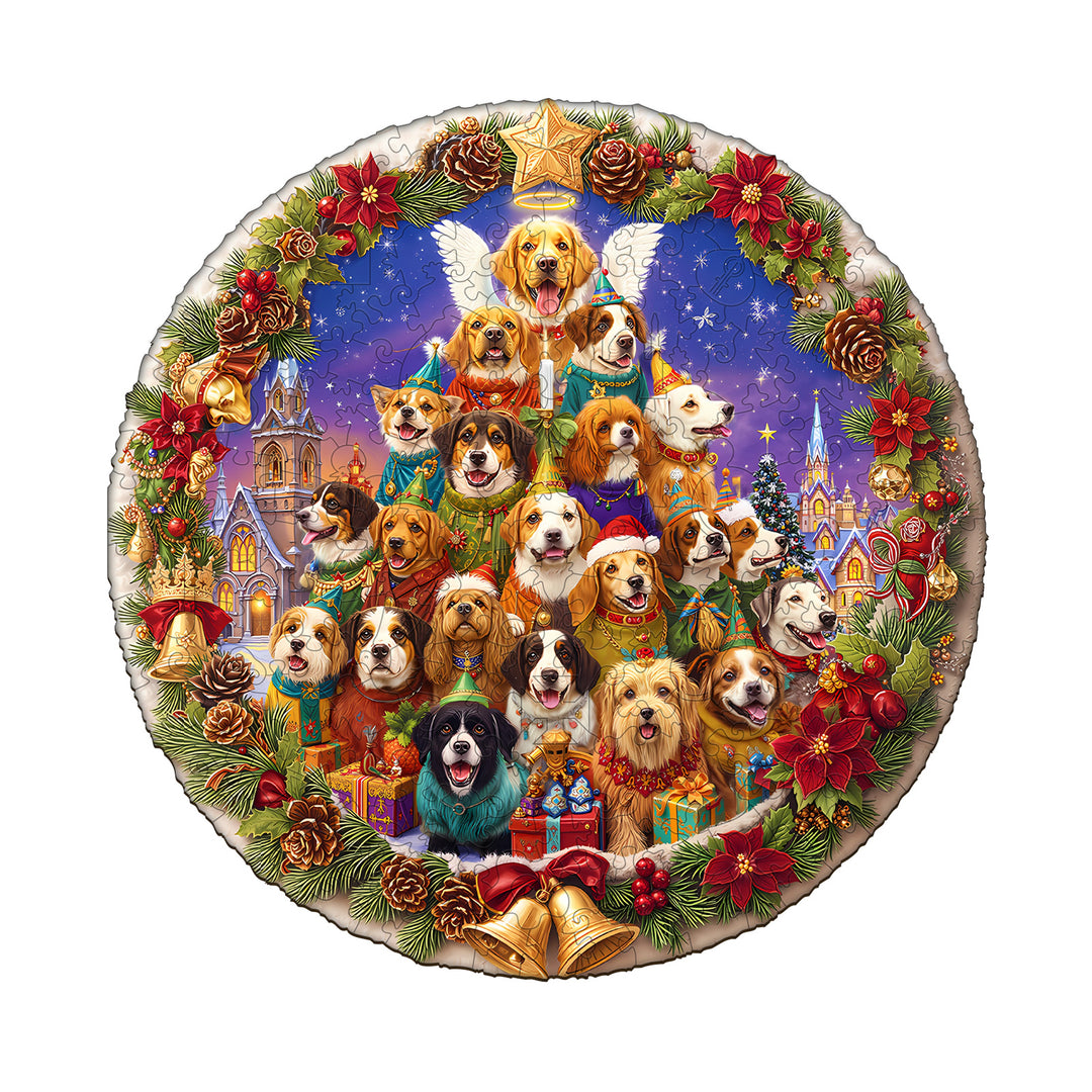 Christmas Puppy Wooden Jigsaw Puzzle