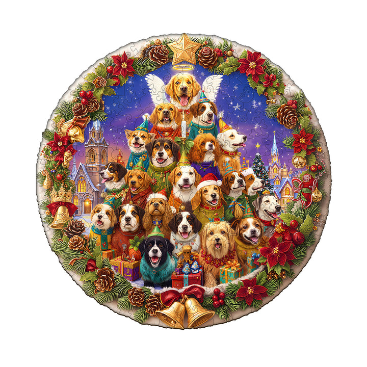 Christmas Puppy Wooden Jigsaw Puzzle