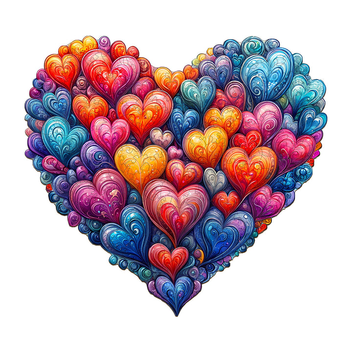 Colorful heart Wooden Jigsaw Puzzle
