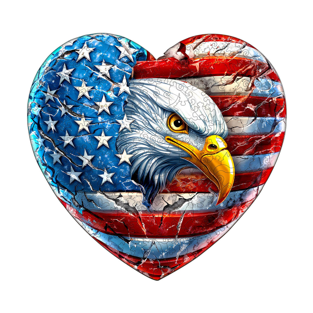 Patriotic Eagle-1 Wooden Jigsaw Puzzle