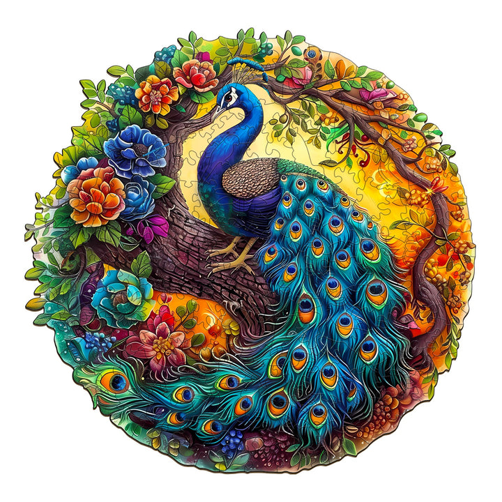 Charming Peacock Wooden Jigsaw Puzzle