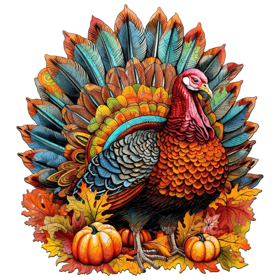 Colorful Turkey Wooden Jigsaw Puzzle-Woodbests