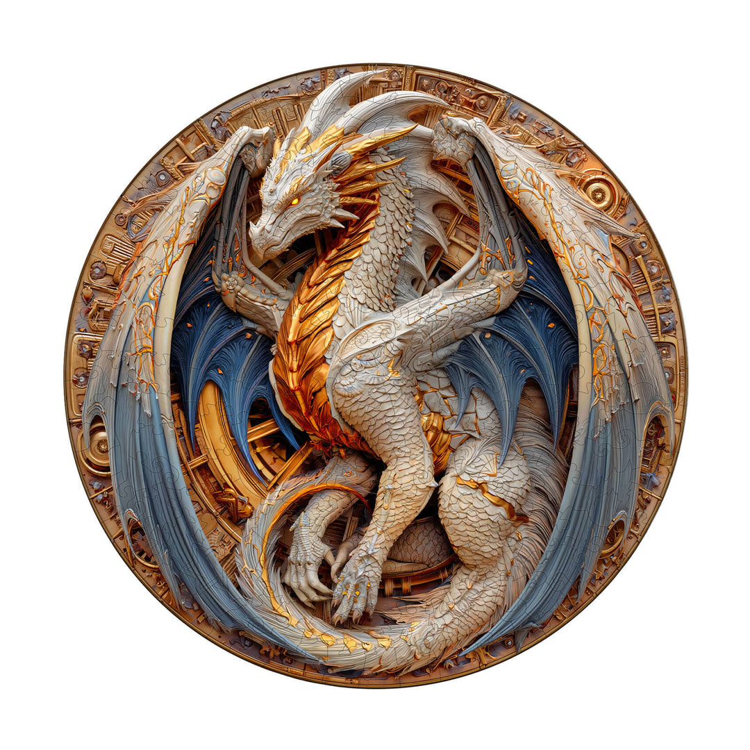 Elements Metal Dragon Wooden Jigsaw Puzzle