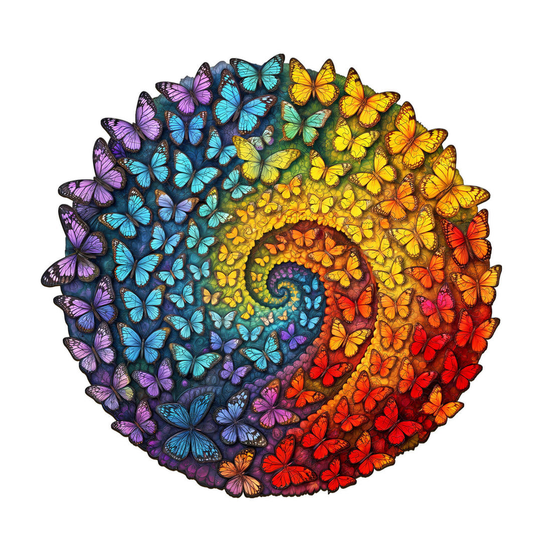 Swirl Butterfly Wooden Jigsaw Puzzle