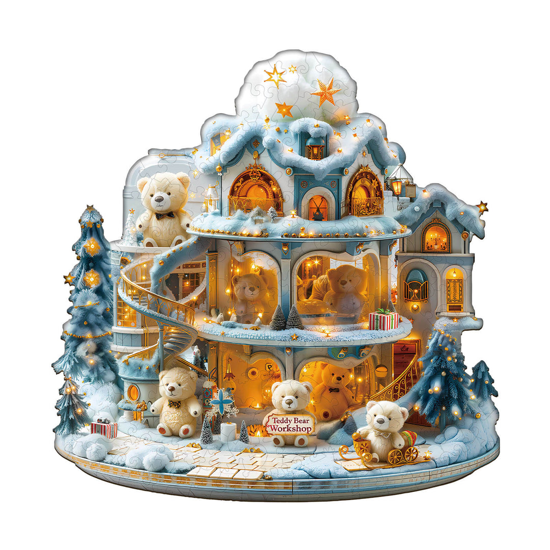 Teddy Bear Workshop Wooden Jigsaw Puzzle