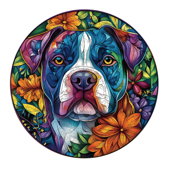 Blooming Loyalty dog Wooden Jigsaw Puzzle