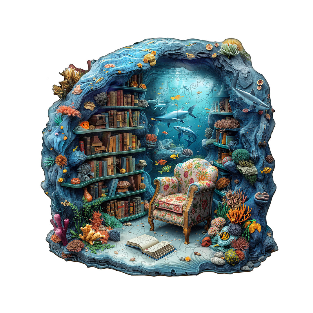 Undersea Book House Wooden Jigsaw Puzzle
