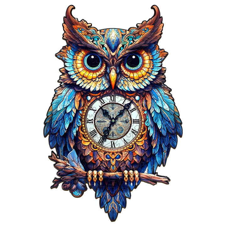 Owl Clocks Wooden Jigsaw Puzzle