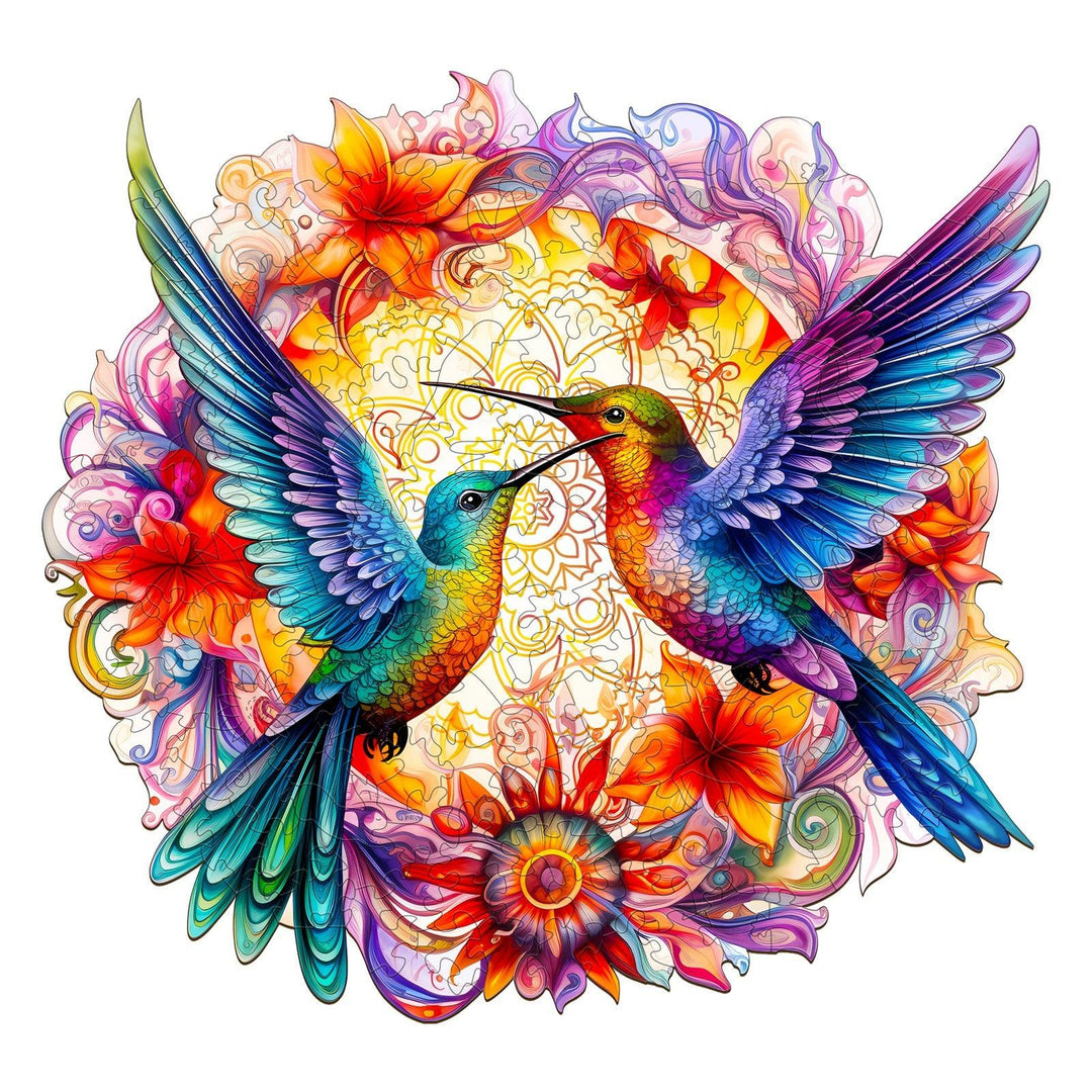 Hummingbirds-2 Wooden Jigsaw Puzzle-Woodbests