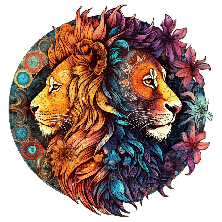 Yin-Yang Lion 2 Wooden Jigsaw Puzzle