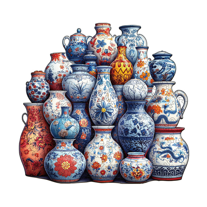 Blue and white porcelain Wooden Jigsaw Puzzle