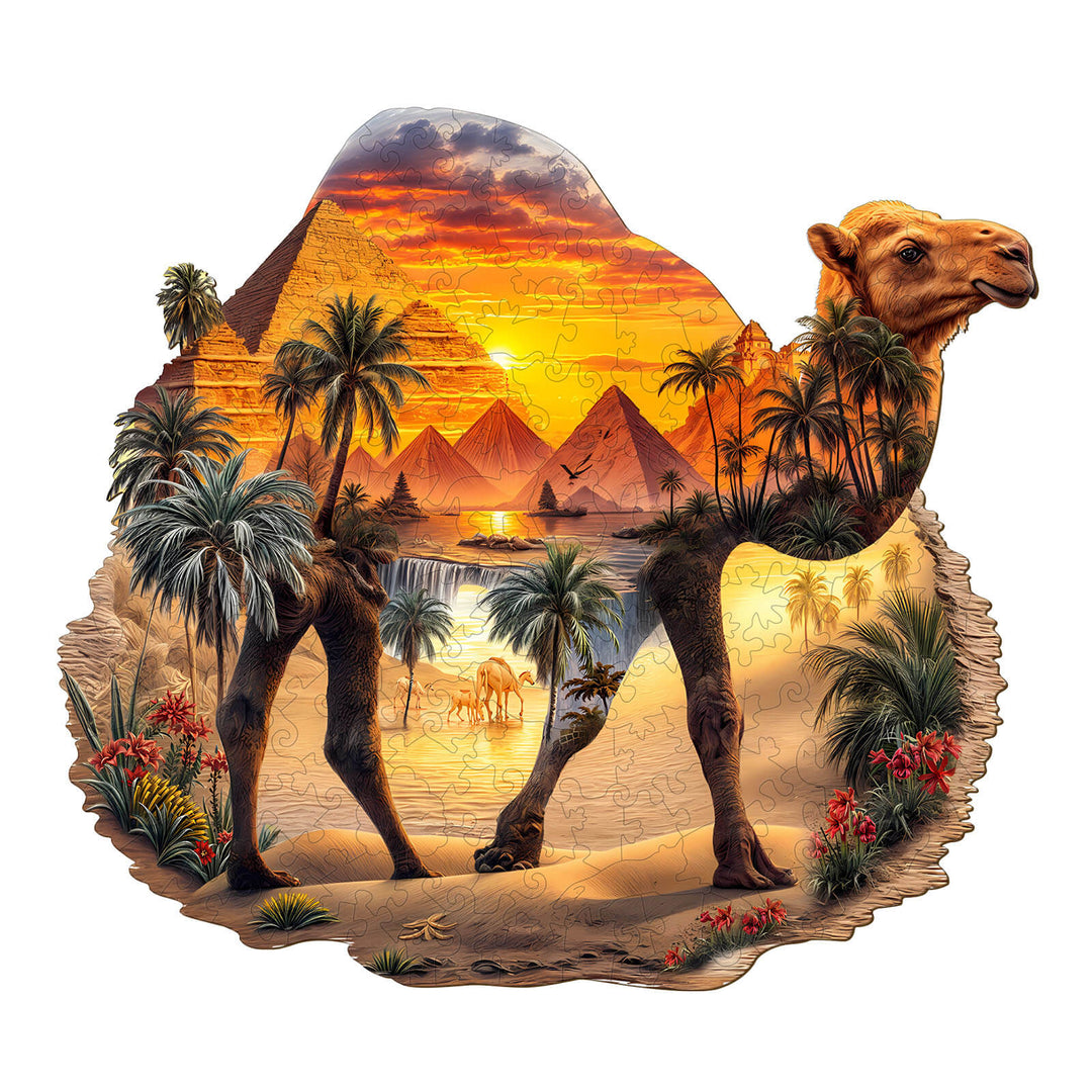 Desert Camel Wooden Jigsaw Puzzle