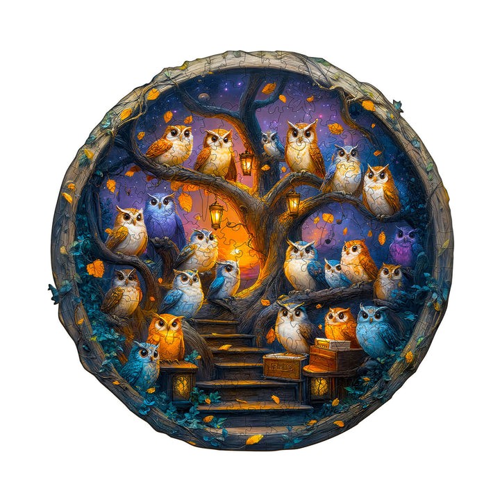 Owl Choir Wooden Jigsaw Puzzle