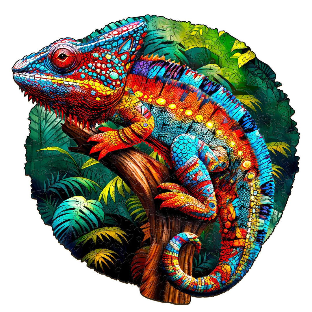 Forest Chameleon Wooden Jigsaw Puzzle