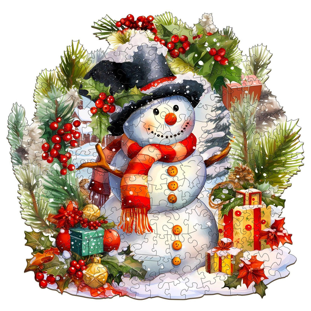 Frosty The Snowman Wooden Jigsaw Puzzle-Woodbests