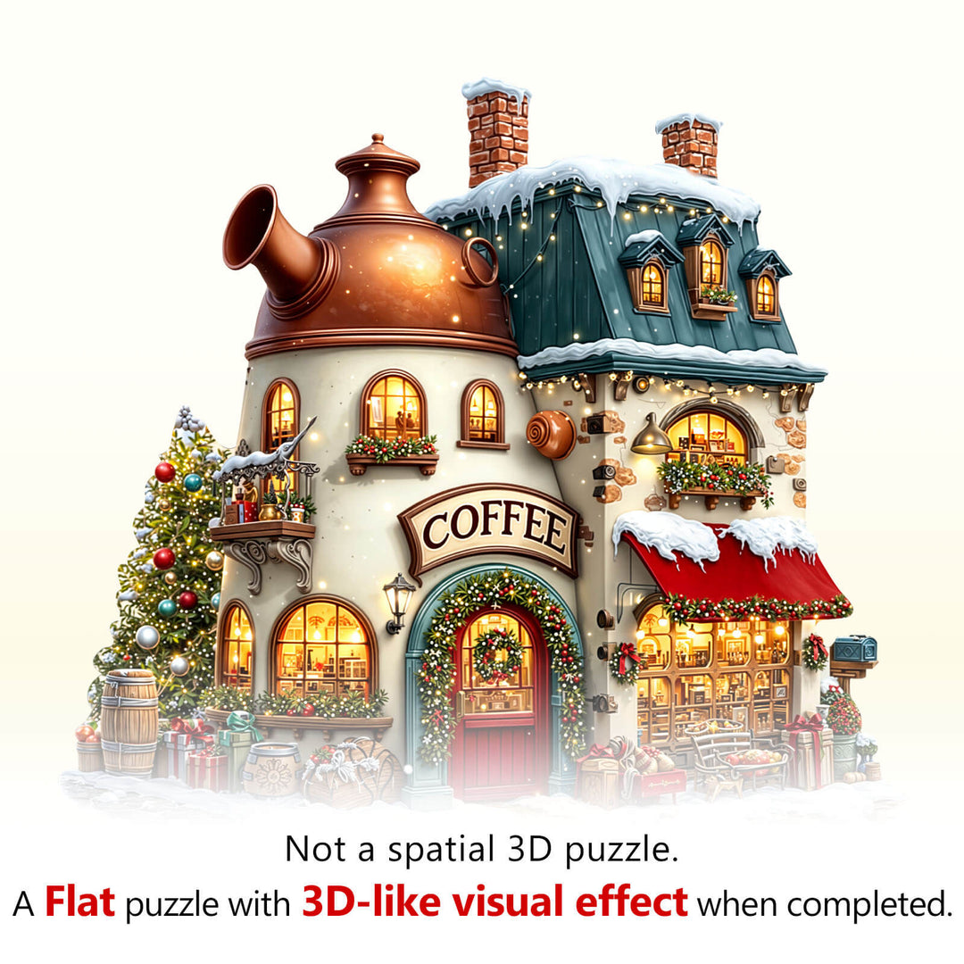 Christmas Cafe Wooden Jigsaw Puzzle