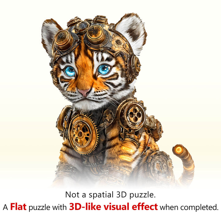 Punk tiger Wooden Jigsaw Puzzle