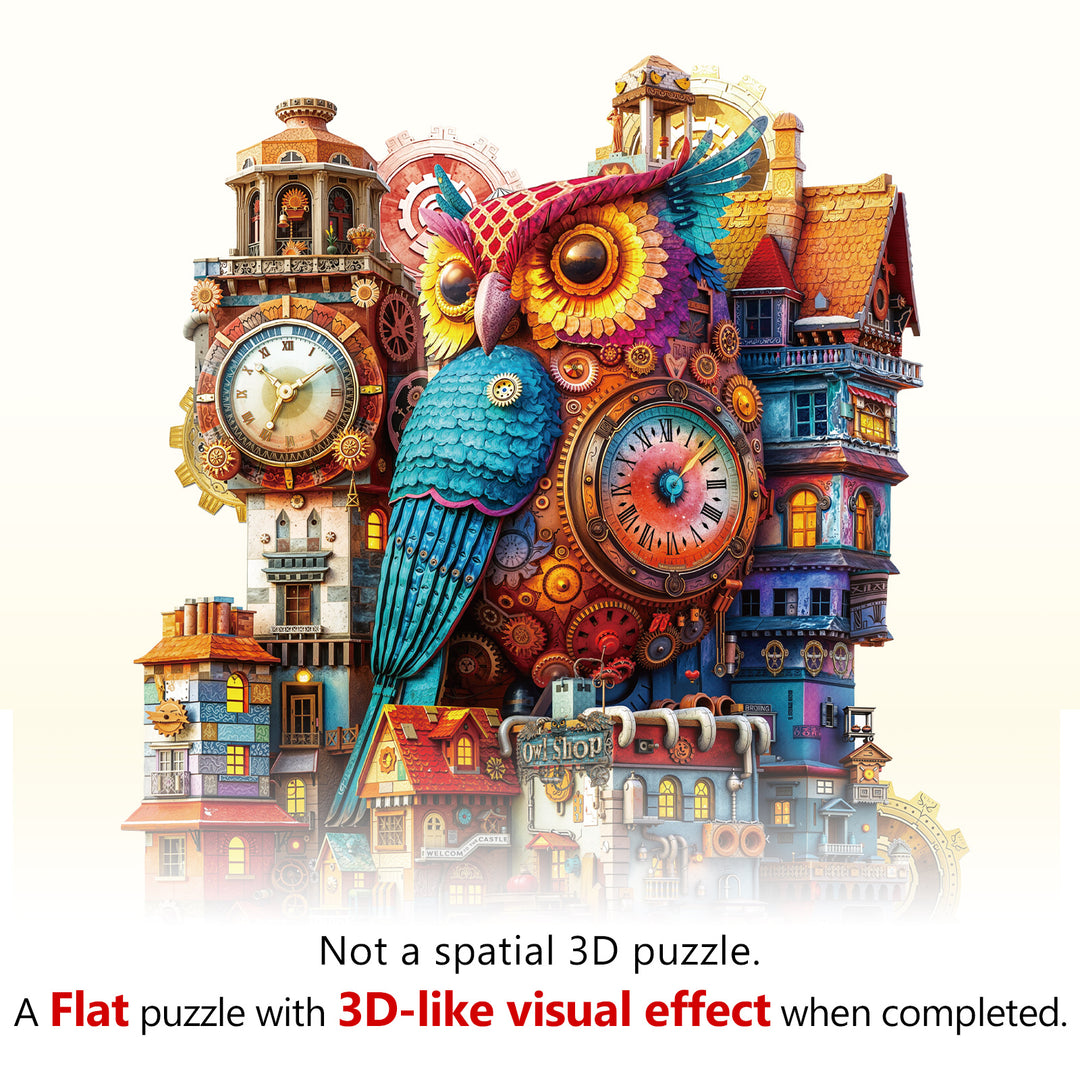 Owl Castle Wooden Jigsaw Puzzle