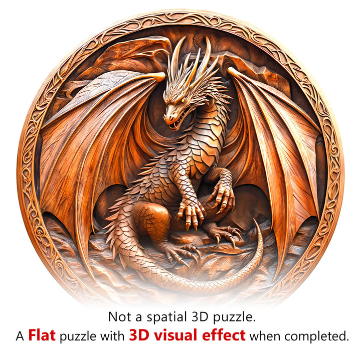 3D sculpture dragon Wooden Jigsaw Puzzle