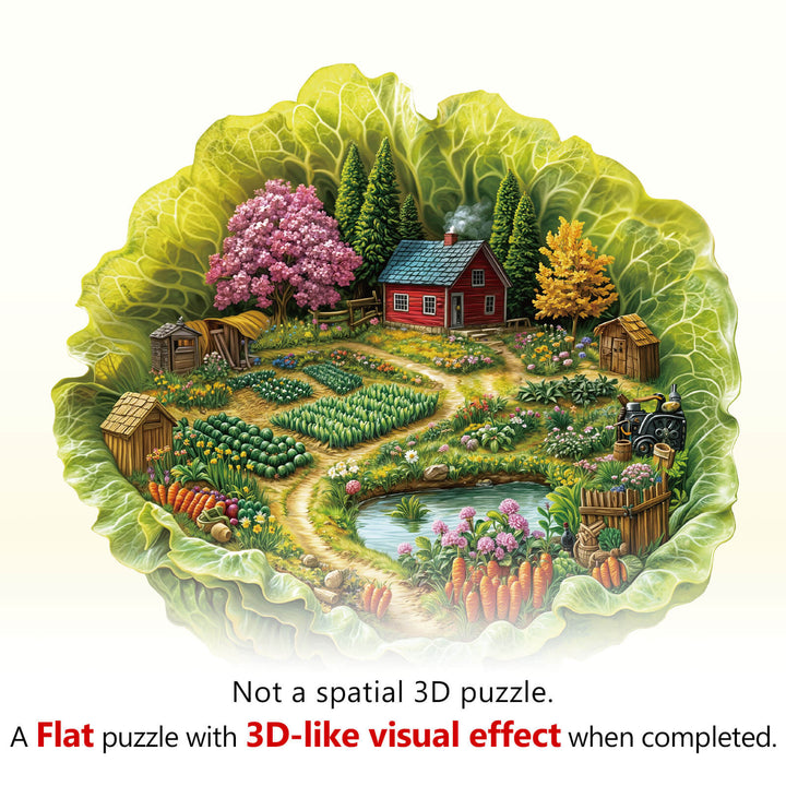 Lettuce Spring Farm Wooden Jigsaw Puzzle
