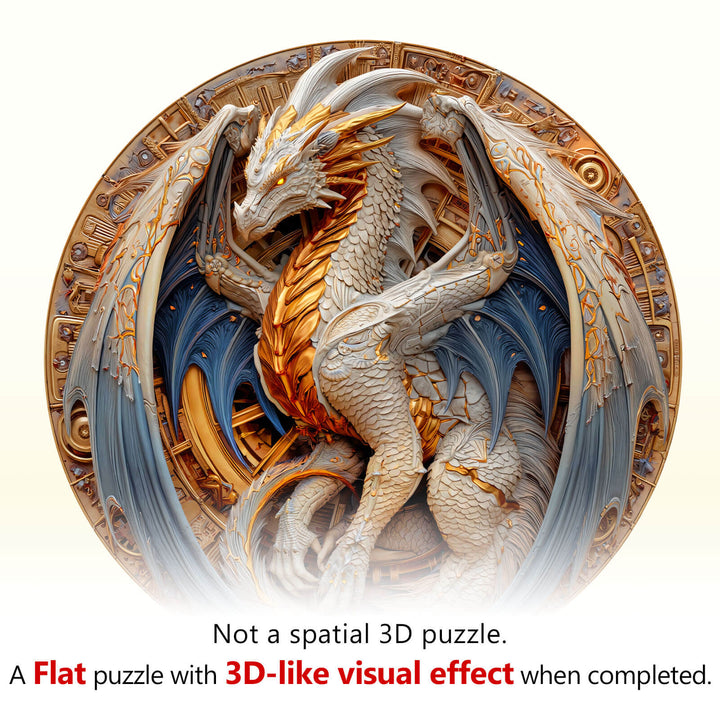 Elements Metal Dragon Wooden Jigsaw Puzzle