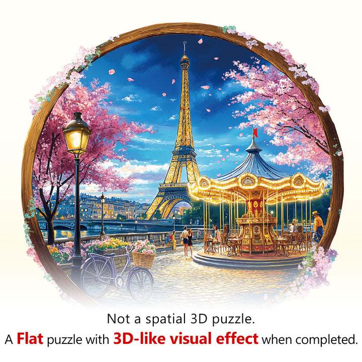 Paris by Night Wooden Jigsaw Puzzle