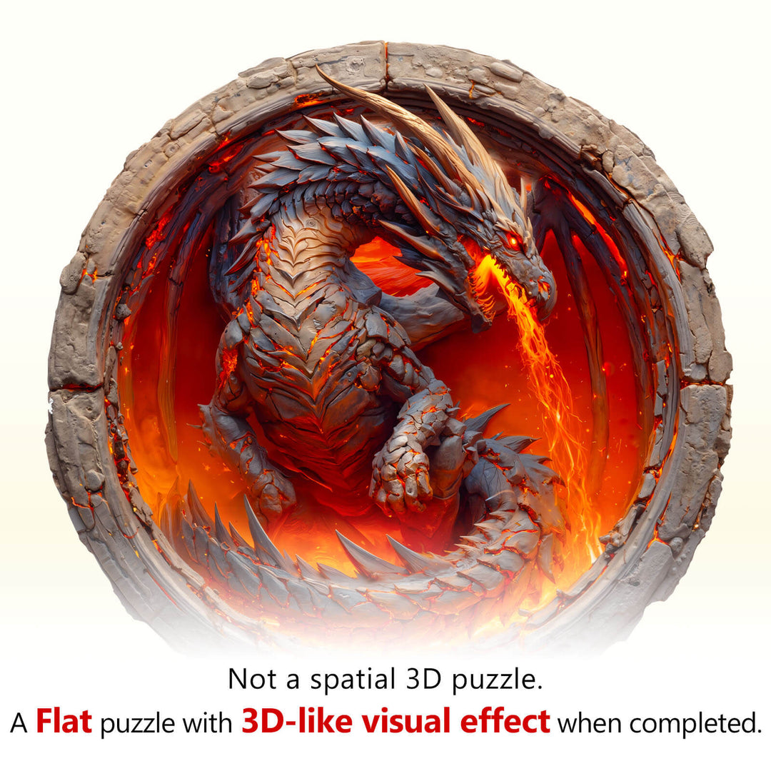 Elements Fire Dragon Wooden Jigsaw Puzzle