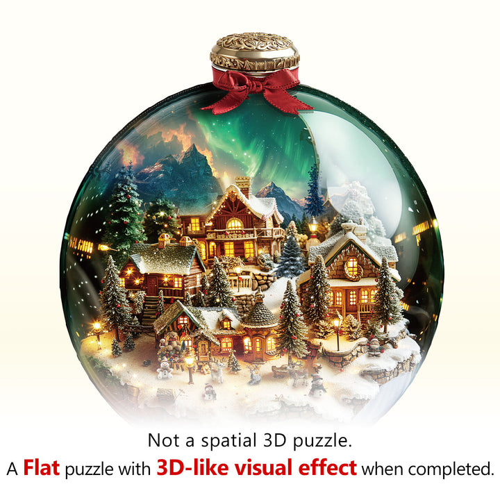 Christmas crystal ball Wooden Jigsaw Puzzle