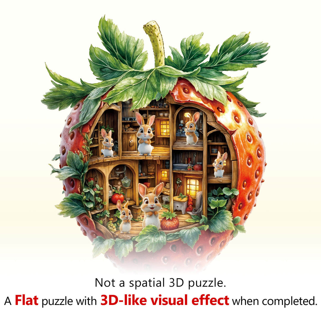 Erdbeerhasenhaus Holz-Puzzlespiel