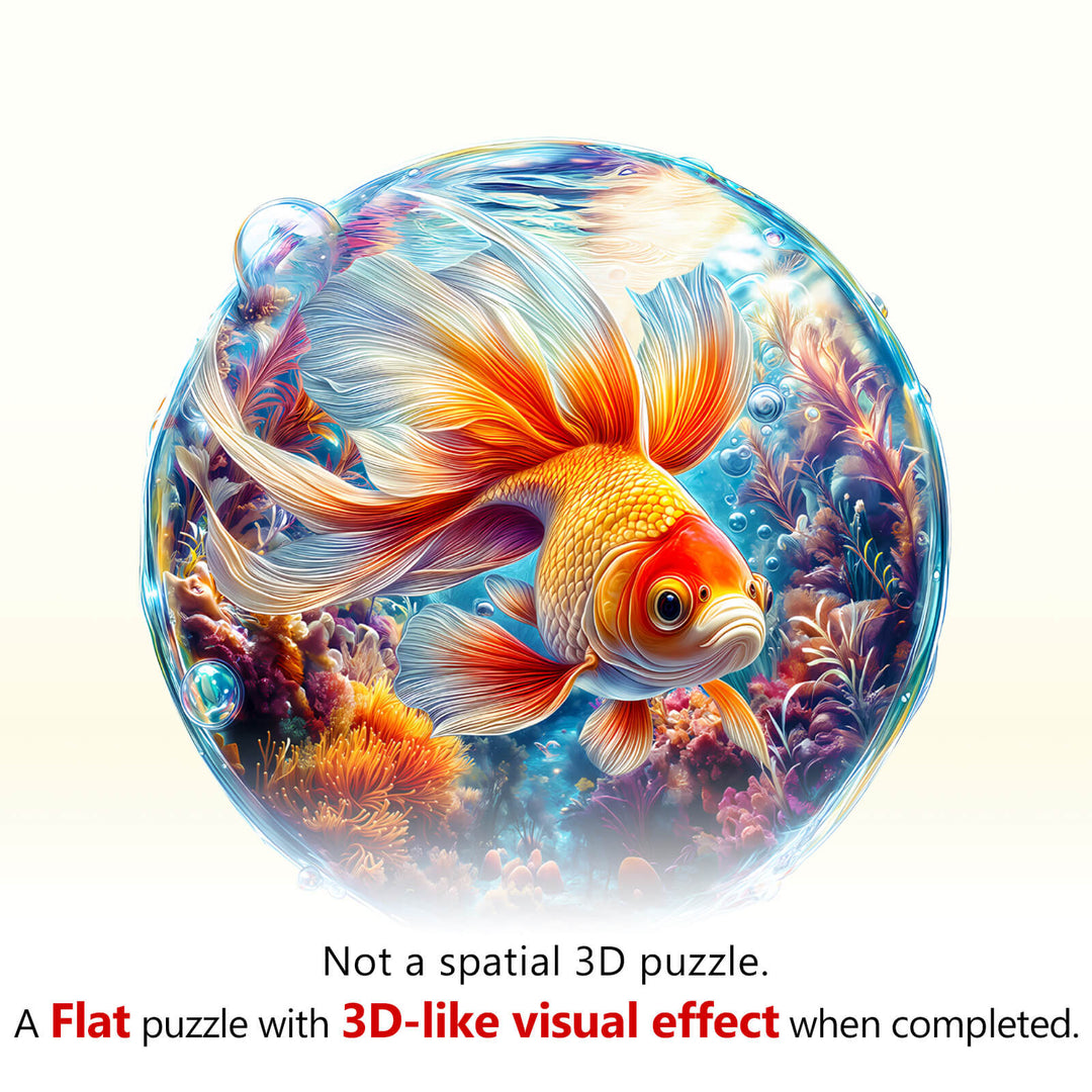 Bubble Goldfish Wooden Jigsaw Puzzle