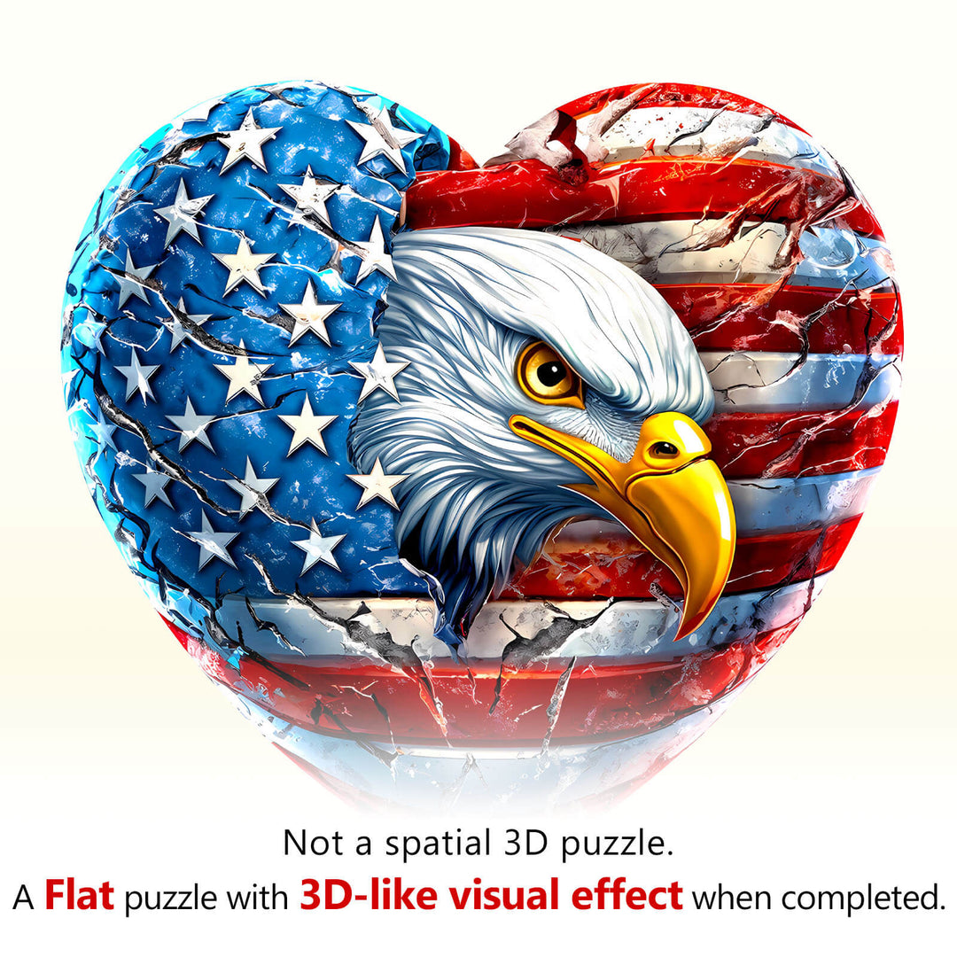 Patriotic Eagle-1 Wooden Jigsaw Puzzle