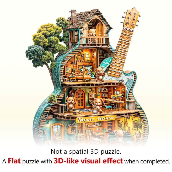 Music House-1 Holz-Puzzlespiel