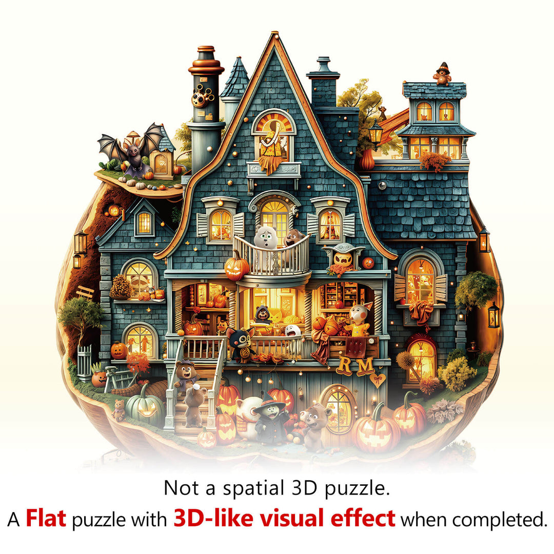Bear's House - Halloween Wooden Jigsaw Puzzle