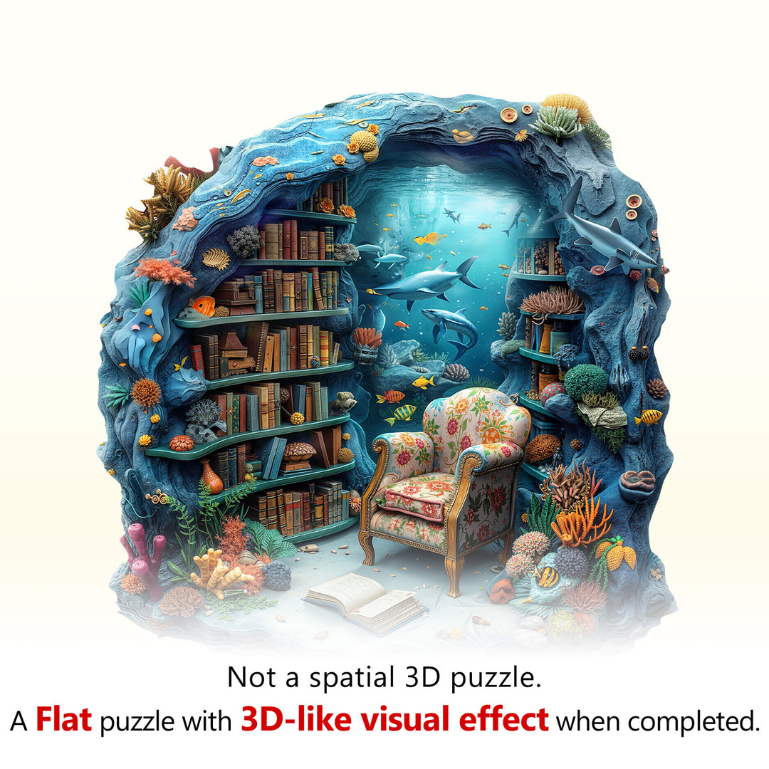 Undersea Book House Wooden Jigsaw Puzzle