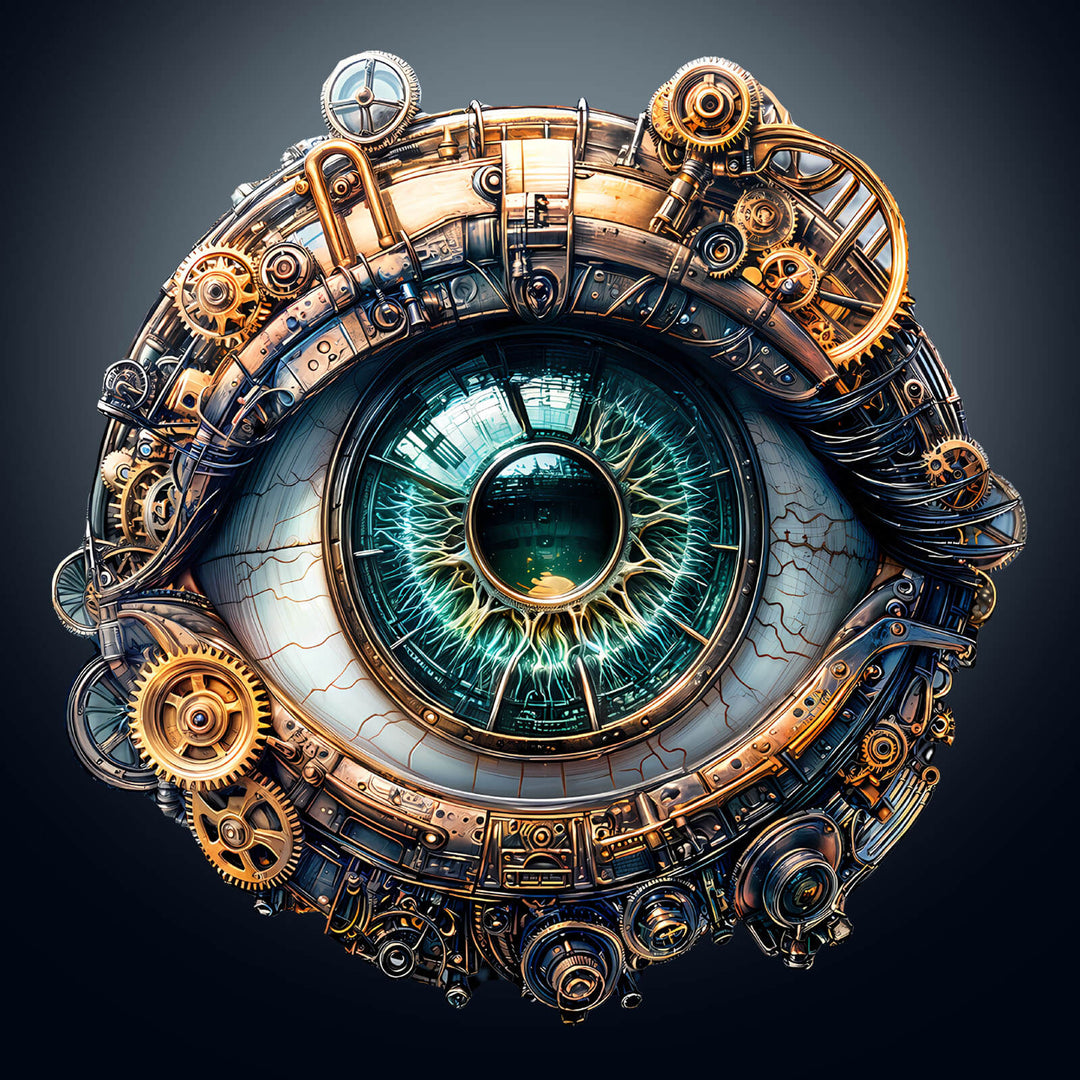 3D Mechanical eyes wooden jigsaw puzzle, featuring intricate gears and a captivating eye design for puzzle enthusiasts.
