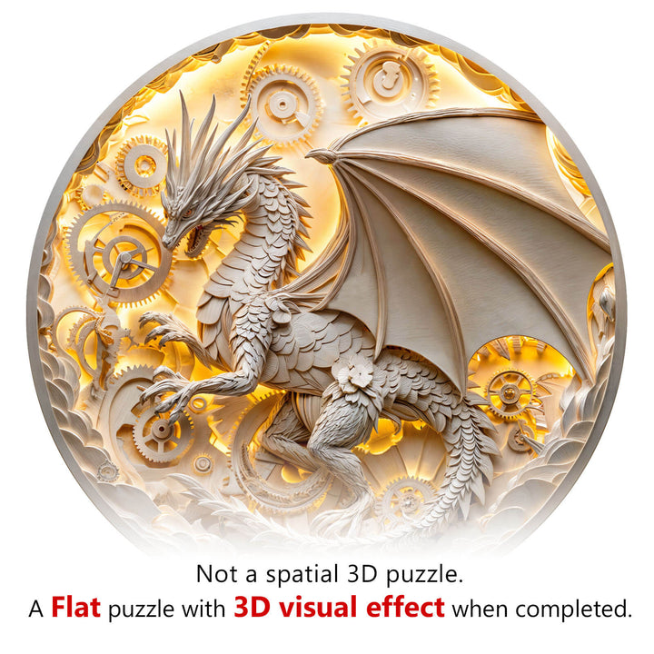 3D paper dragon Wooden Jigsaw Puzzle