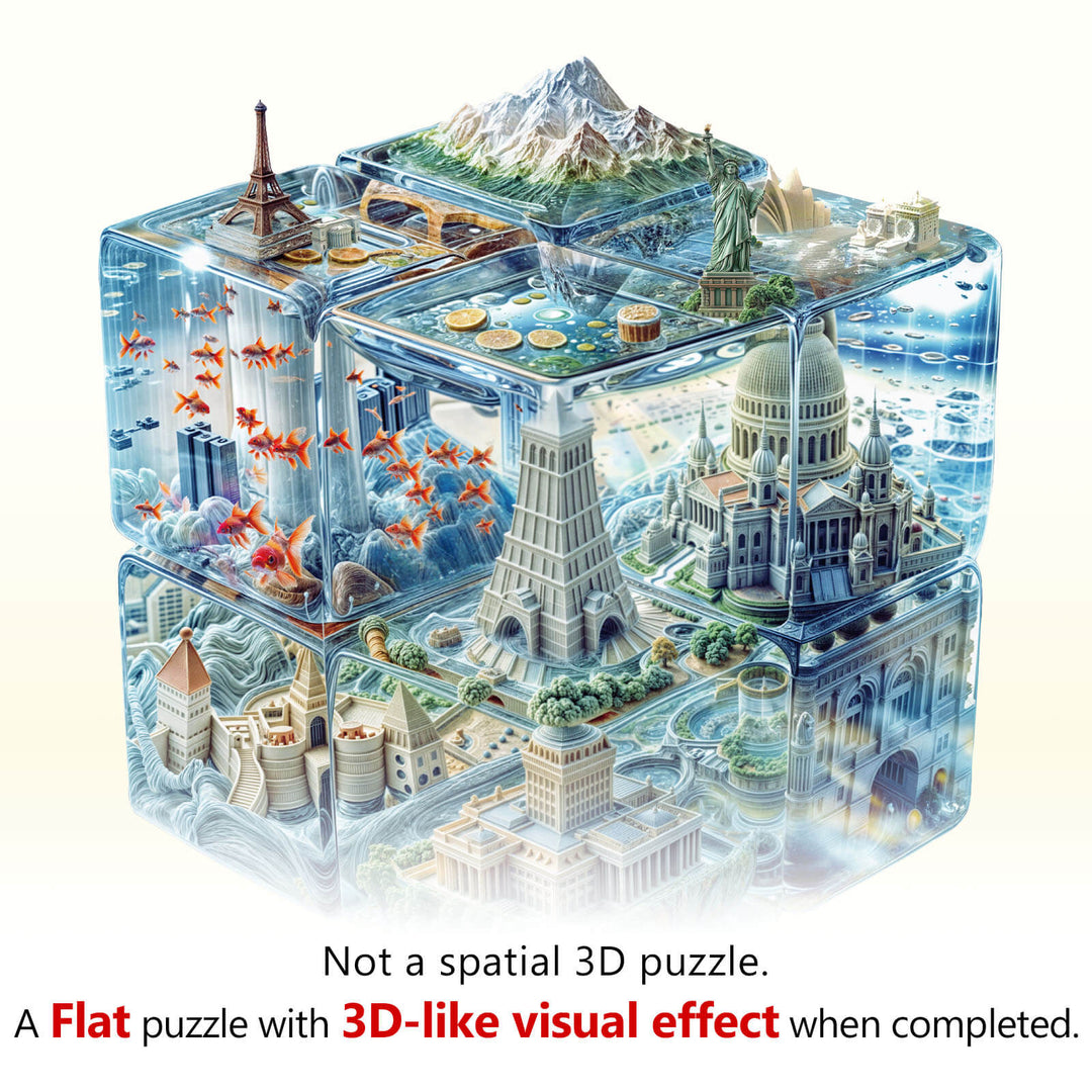 Cube City Wooden Jigsaw Puzzle