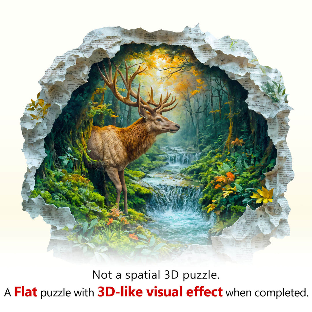 Hirsch und Wald Holz-Puzzle