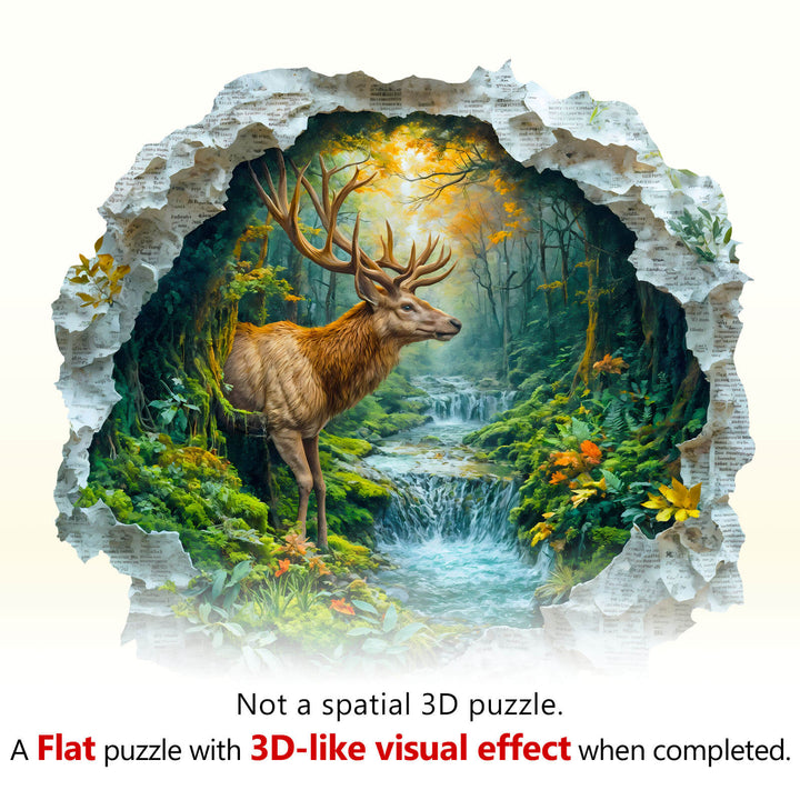 Hirsch und Wald Holz-Puzzle