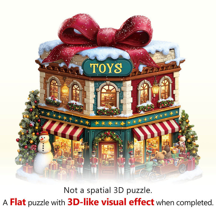 Christmas Toy Store Wooden Jigsaw Puzzle