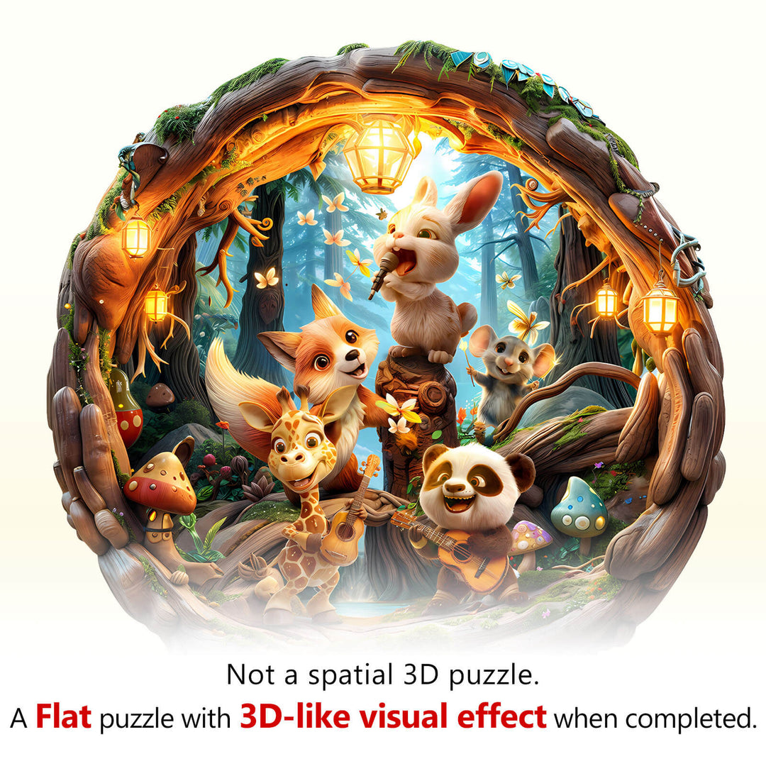 Animal party-1 Wooden Jigsaw Puzzle