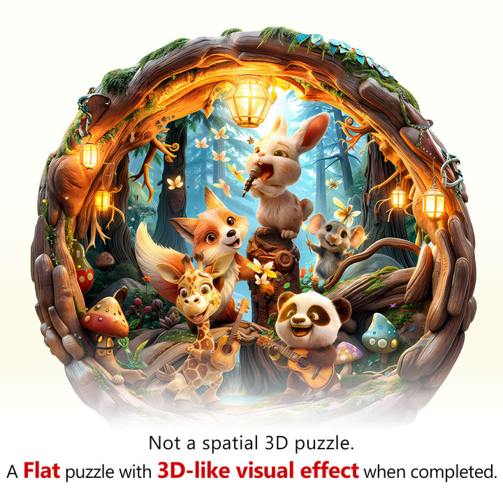 Animal party-1 Wooden Jigsaw Puzzle