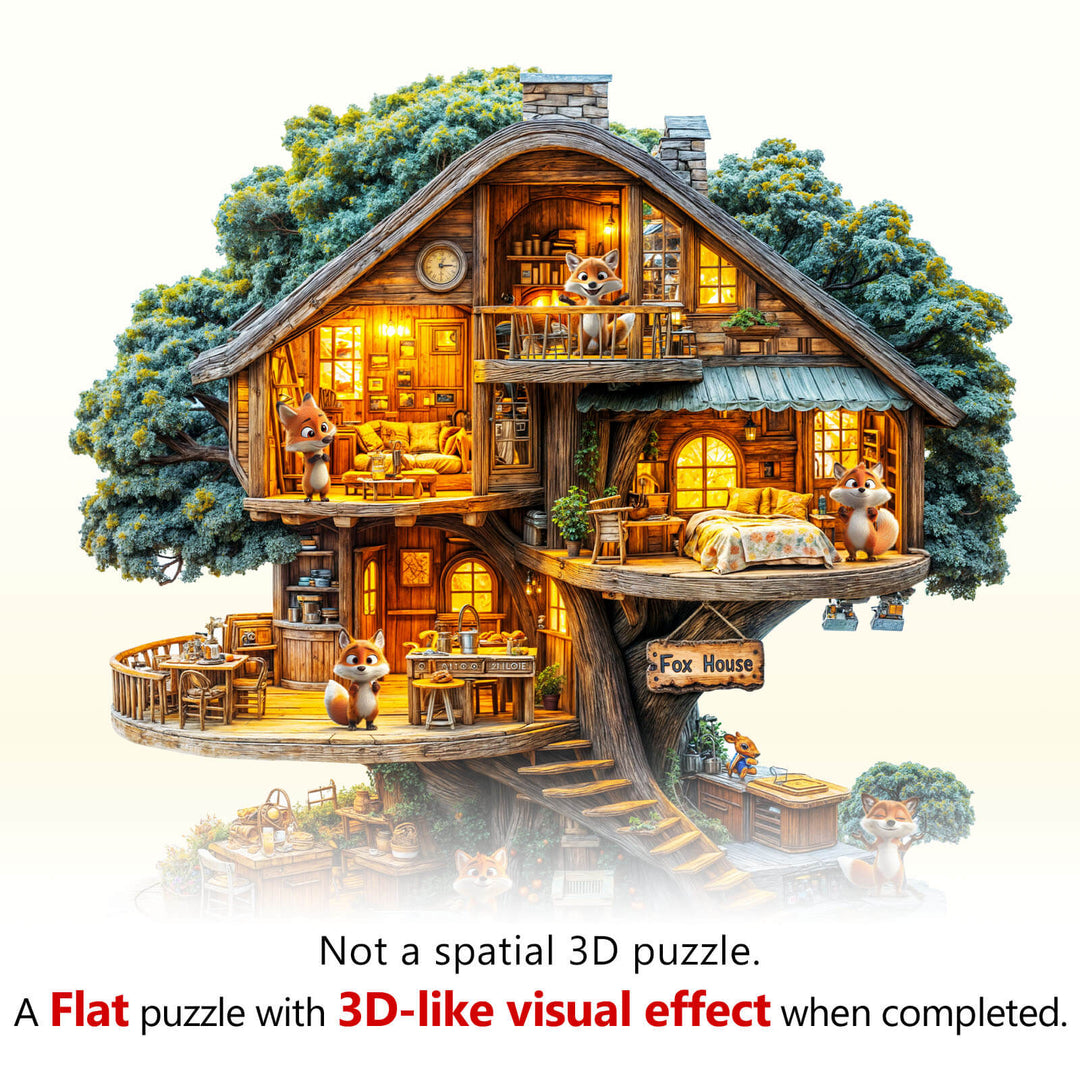Fox House Holz-Puzzle