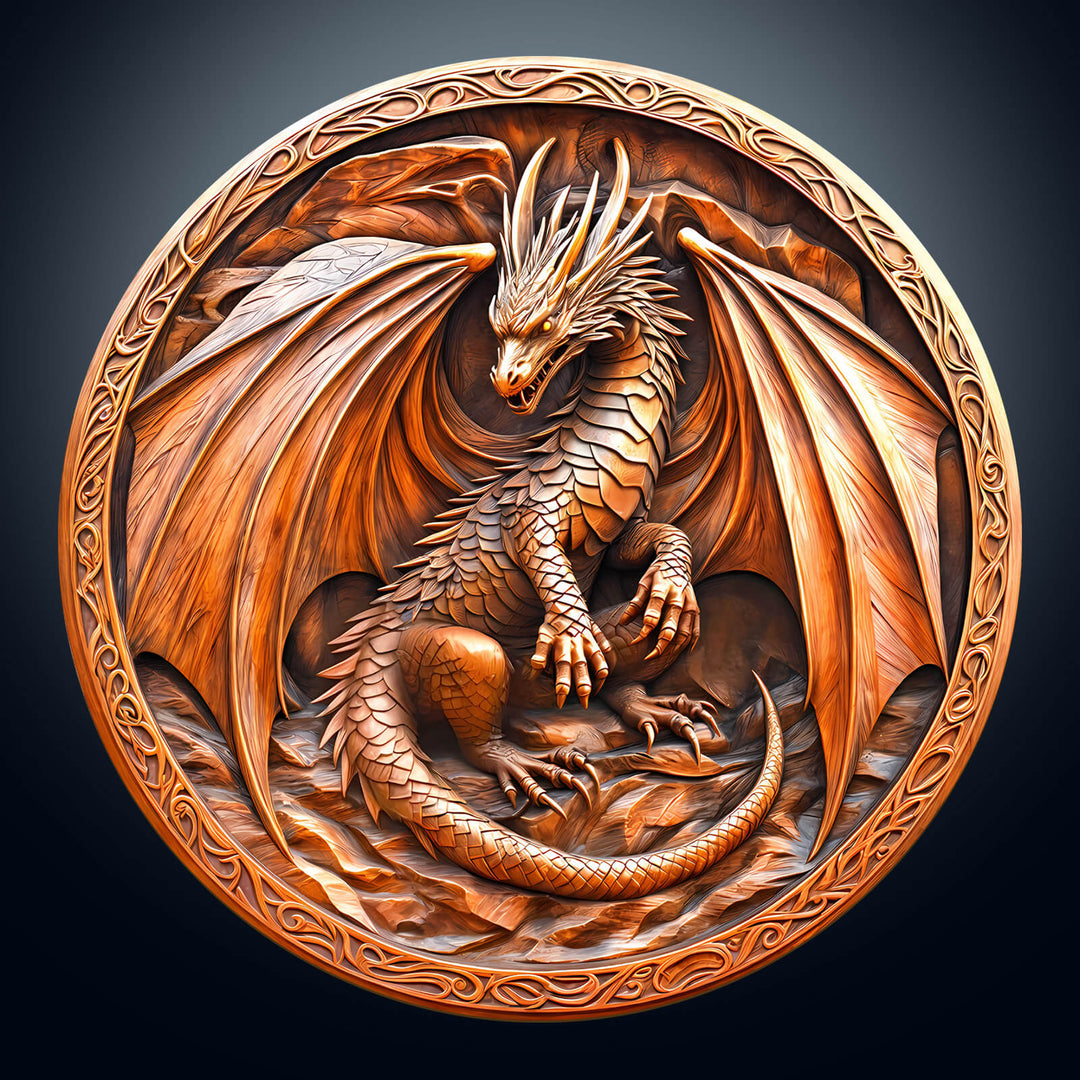 3D sculpture dragon Wooden Jigsaw Puzzle