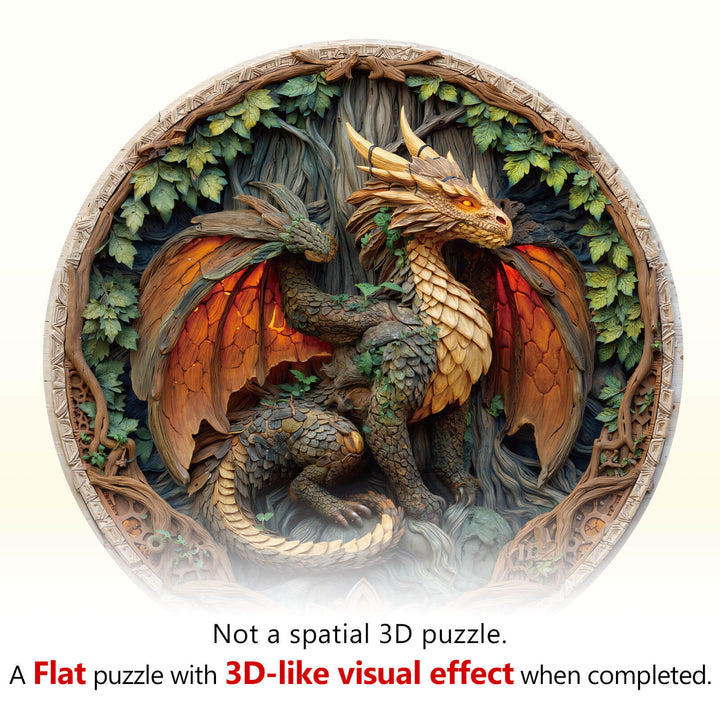 Elements Wood Dragon Wooden Jigsaw Puzzle