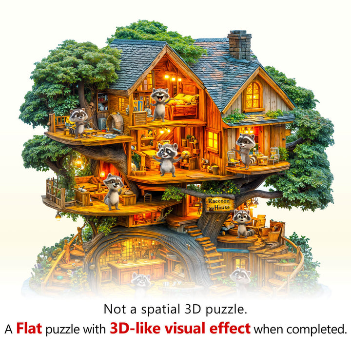 Waschbär Haus Holz-Puzzle