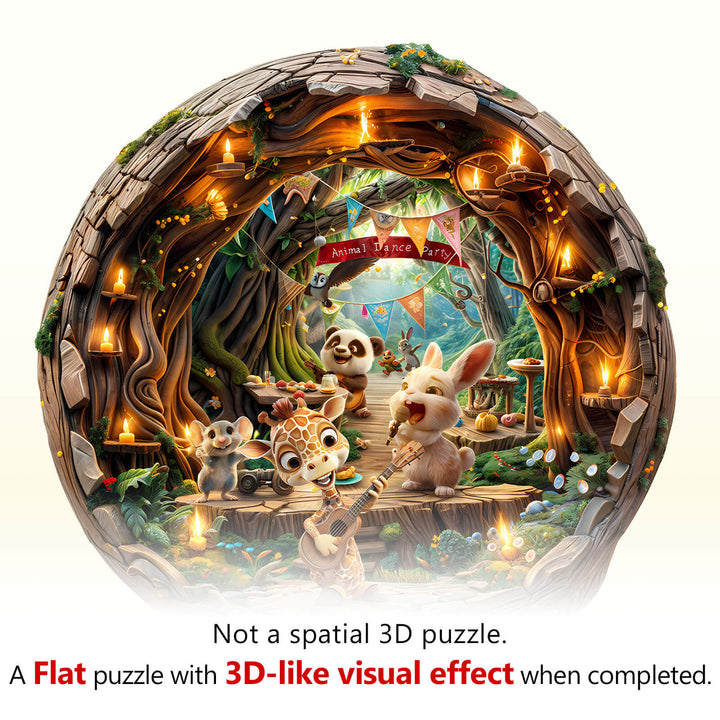 Animal party-2 Wooden Jigsaw Puzzle