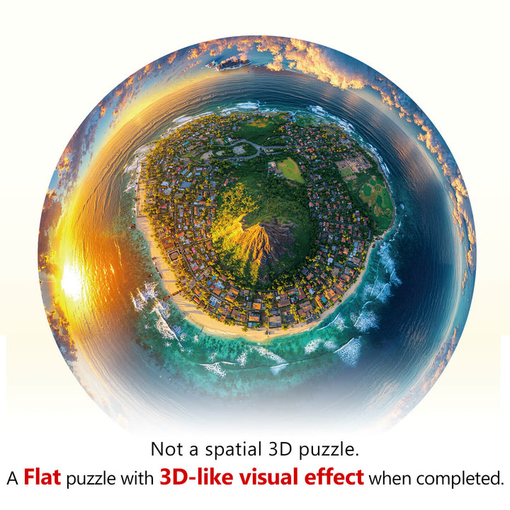 Fisheye Island Wooden Jigsaw Puzzle