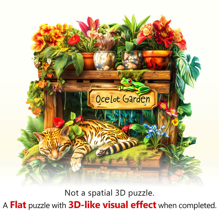 Ocelot Garden Wooden Jigsaw Puzzle