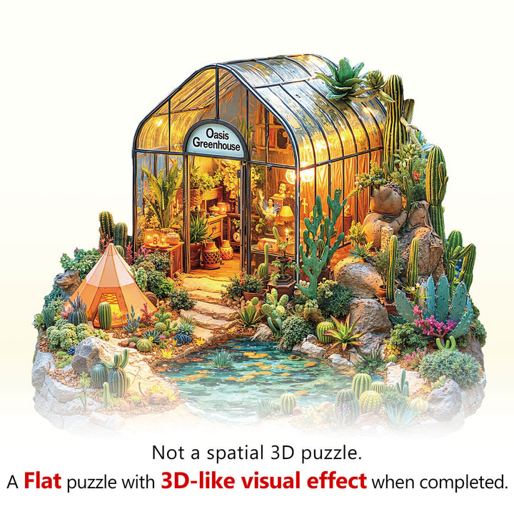 Oasis Greenhouse Wooden Jigsaw Puzzle